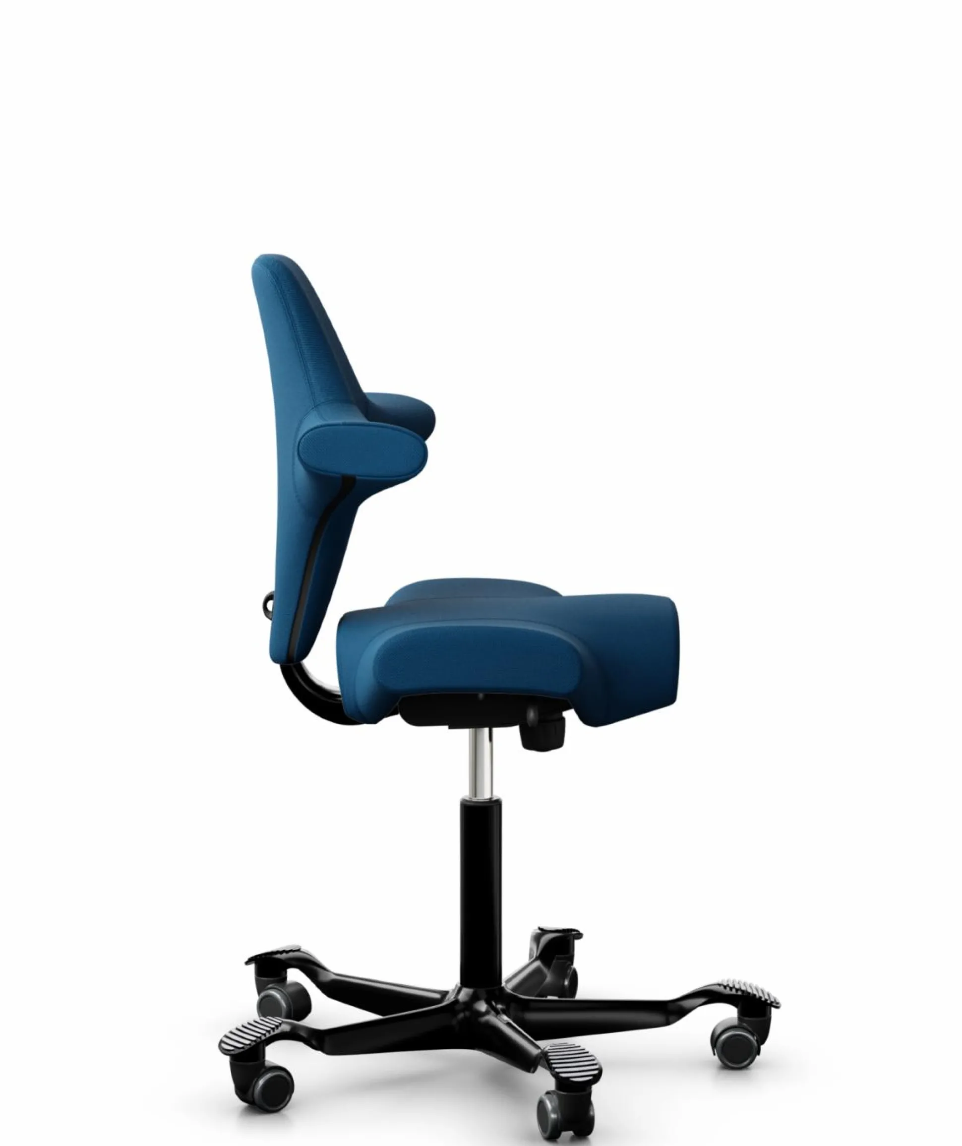 FLOKK Chaise de bureau assis debout Capisco 8106 - Bleu - Roulettes pour sol dur