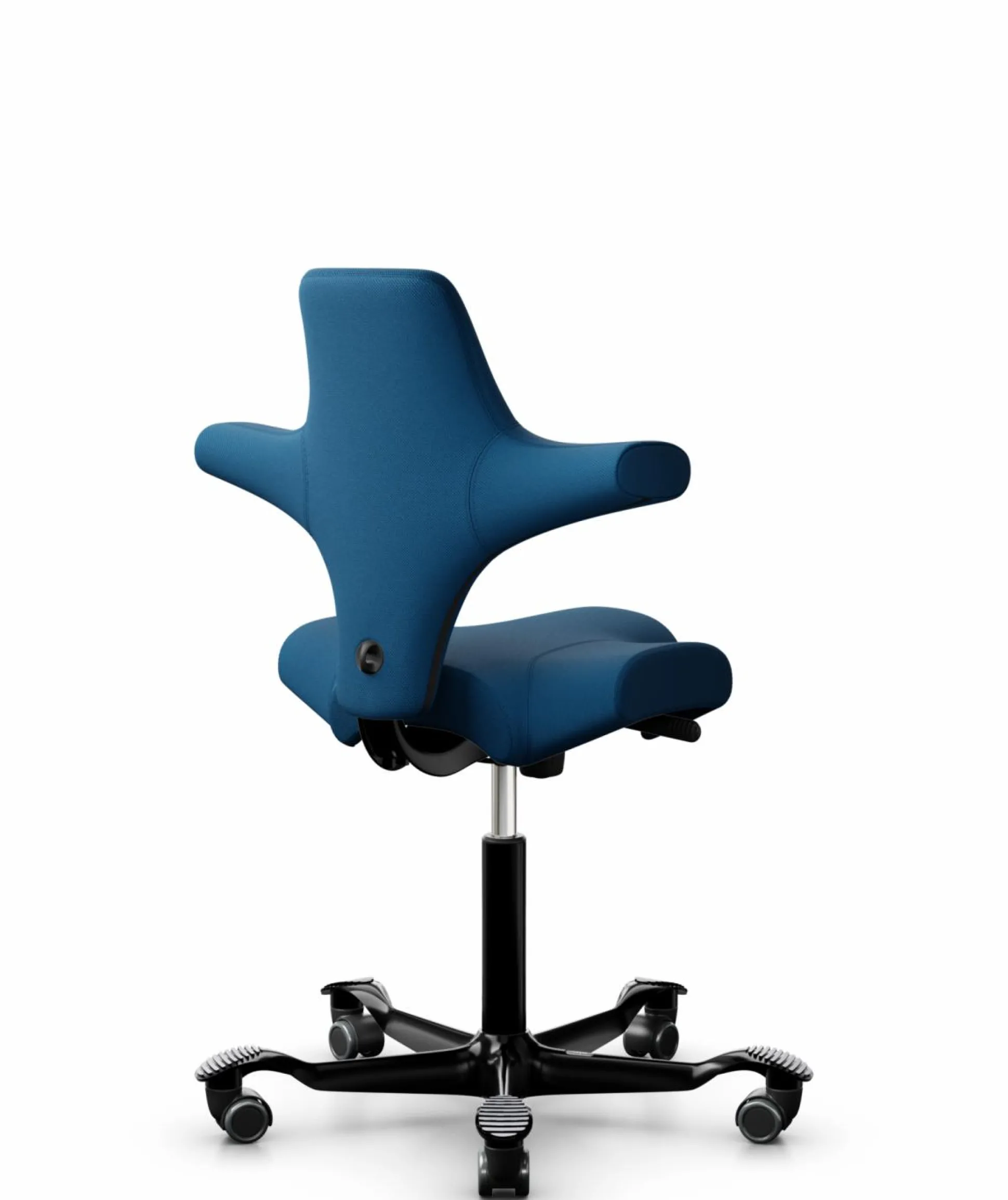 FLOKK Chaise de bureau assis debout Capisco 8106 - Bleu - Roulettes pour sol dur