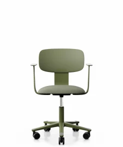 FLOKK Chaise de bureau assise capitonnée avec accoudoirs Tion 2140 - Vert Mousse