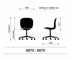 FLOKK Chaise de bureau assise capitonnée Noor 6070S - Bleu Vert
