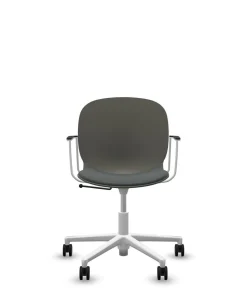 FLOKK Chaise de bureau assise capitonnée avec accoudoirs Noor 6070S - Gris
