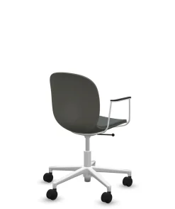 FLOKK Chaise de bureau assise capitonnée avec accoudoirs Noor 6070S - Gris