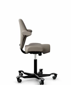 FLOKK Chaise de bureau assis debout Capisco 8106 - Taupe - Roulettes pour sol dur