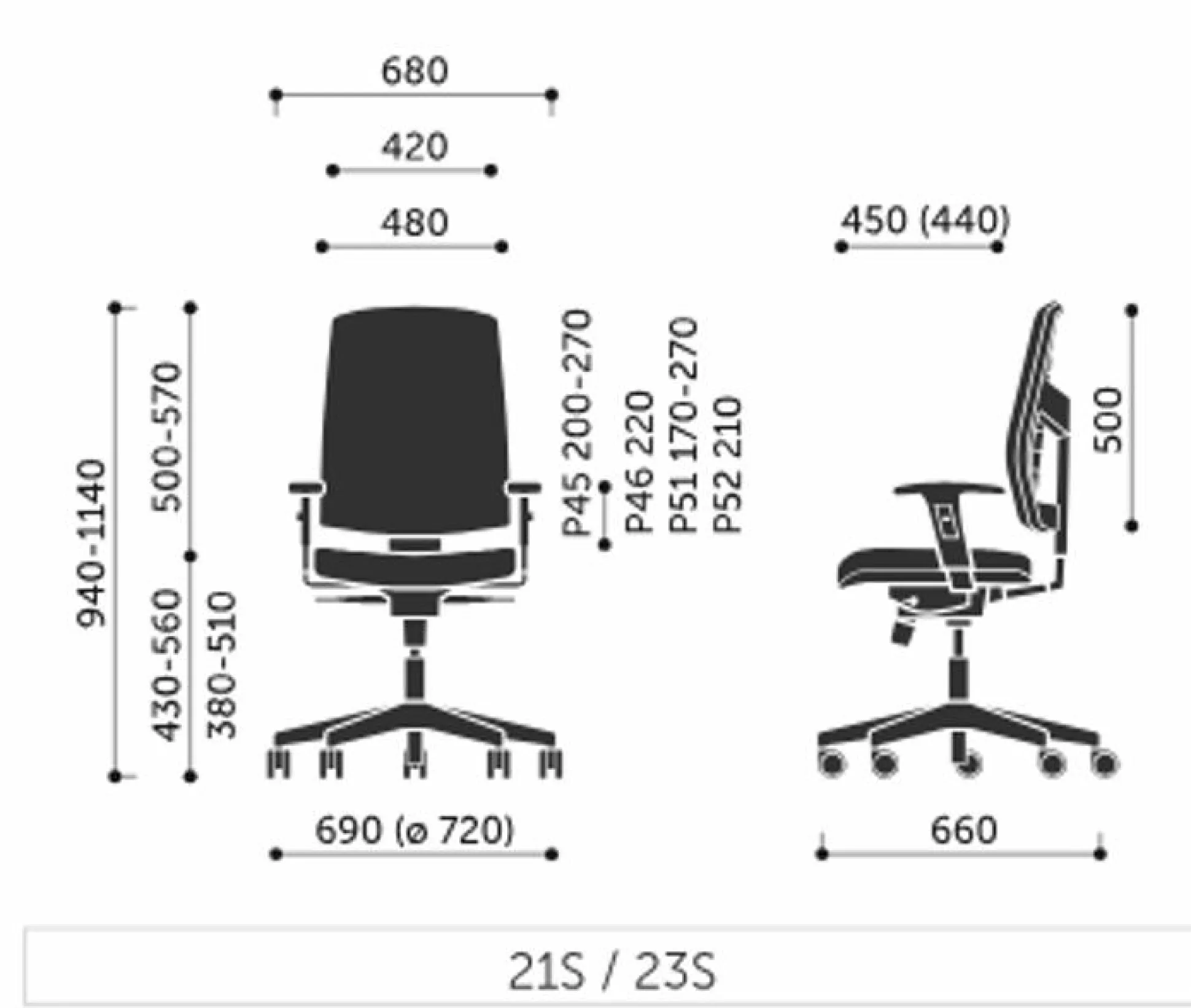FLOKK Chaise de bureau Raya 21S - Bleu - Roulettes pour sol dur