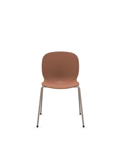 FLOKK Chaise empilable coque polypropilène et pieds métal Noor 6050 - Terracotta Clair