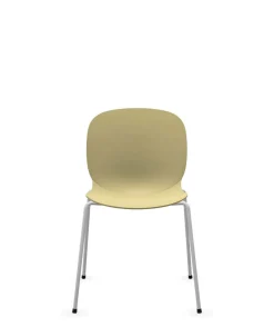 FLOKK Chaise empilable coque polypropilène et pieds métal Noor 6050 - Jaune Paille