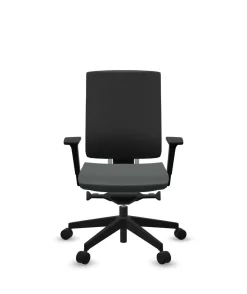 FLOKK Fauteuil de bureau sans têtière Xenon Net 101SFL - Gris - Roulettes pour sol dur