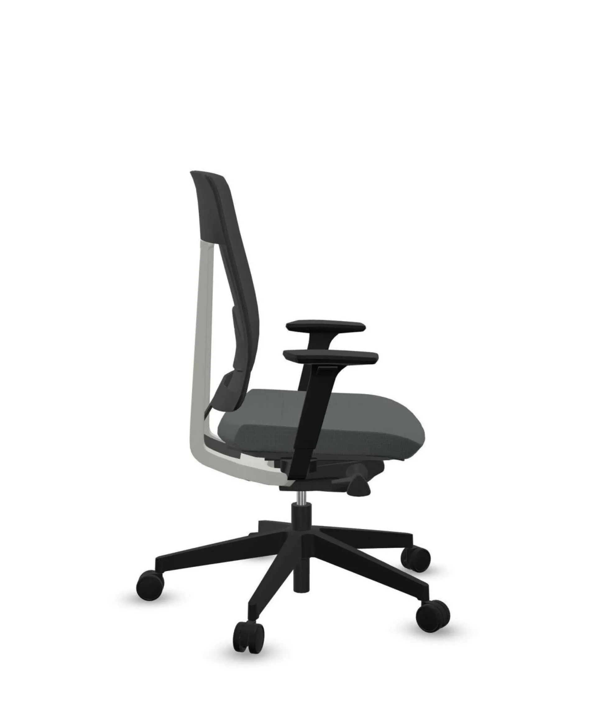 FLOKK Fauteuil de bureau sans têtière Xenon Net 101SFL - Gris - Roulettes pour sol dur