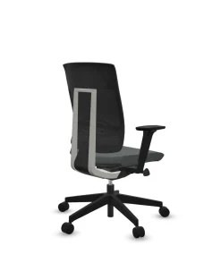 FLOKK Fauteuil de bureau sans têtière Xenon Net 101SFL - Gris - Roulettes pour sol dur