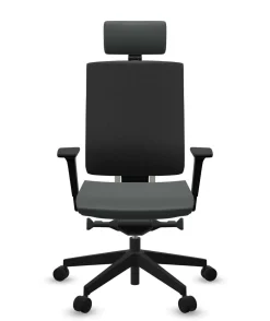 FLOKK Fauteuil de bureau avec tétière Xenon Net 111SFL - Gris - Roulettes pour sol dur