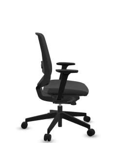 FLOKK Fauteuil de bureau base noire et dossier résille Light Up 250SL - Assise Noire - Roulettes pour sol dur
