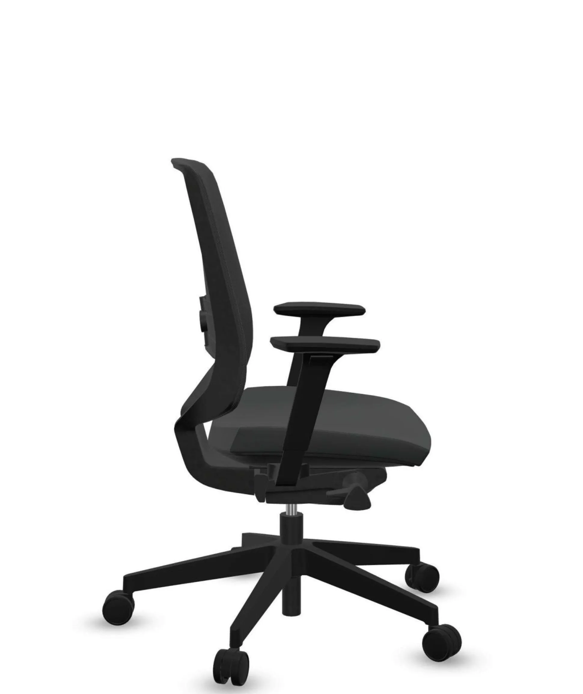 FLOKK Fauteuil de bureau base noire et dossier résille Light Up 250SL - Assise Noire - Roulettes pour sol dur