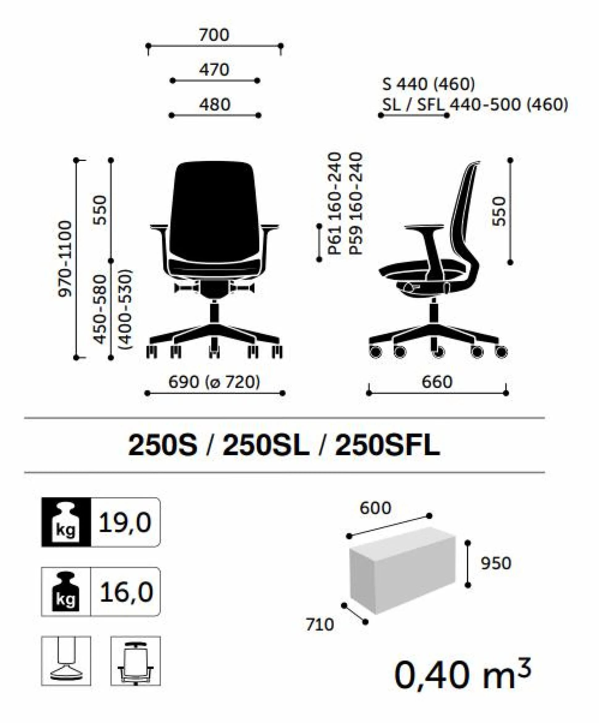 FLOKK Fauteuil de bureau base noire et dossier résille Light Up 250SL - Assise Noire - Roulettes pour sol dur
