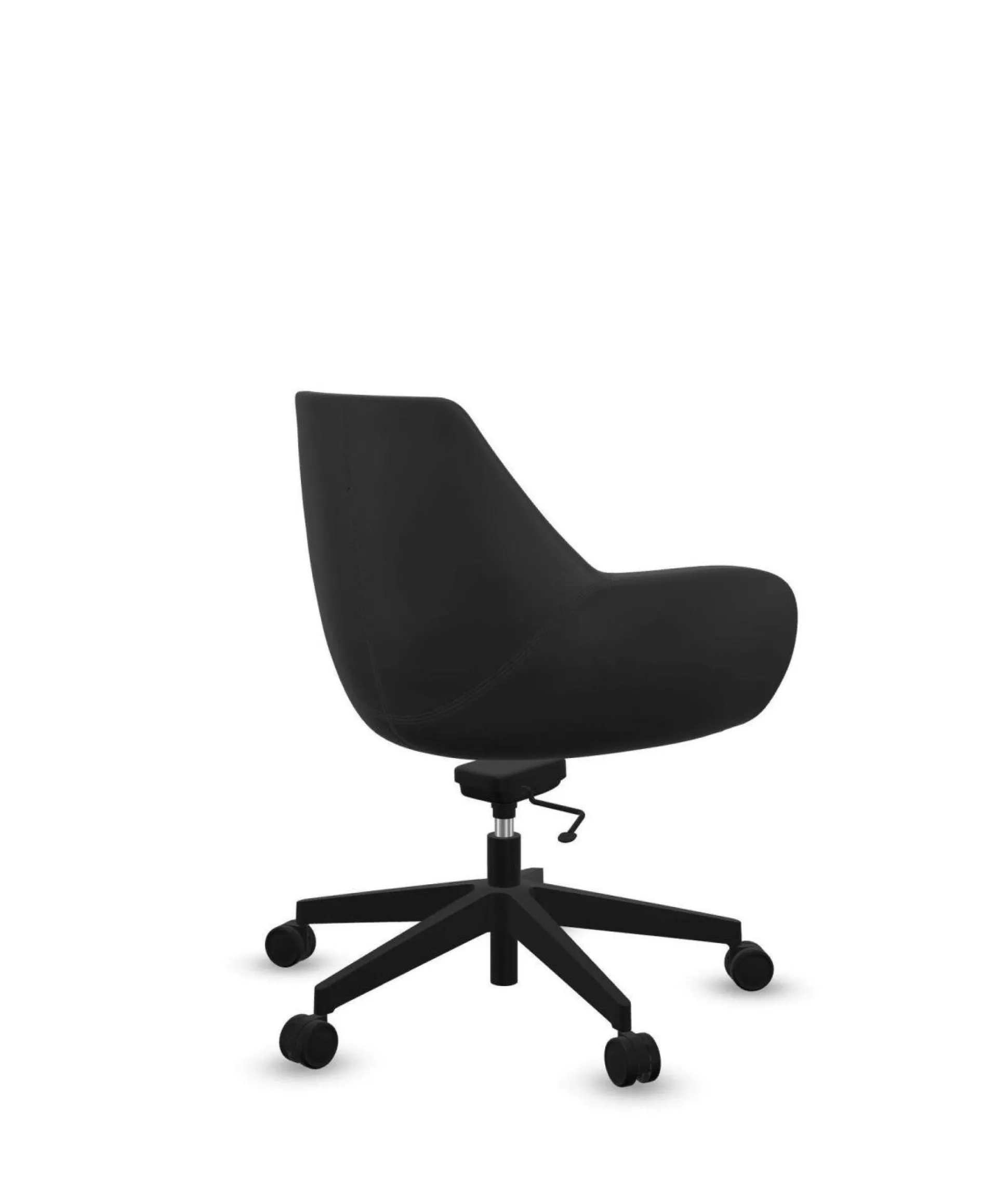 FLOKK Fauteuil de bureau entièrement capitonné piétement 5 branches à roulettes FAN 10Z - Gris Anthracite - Roulettes pour sol dur