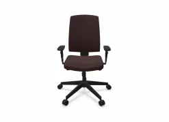 FLOKK Fauteuil de bureau dossier capitonné et accoudoirs réglables Raya 23S - Brique - Roulettes pour sol dur