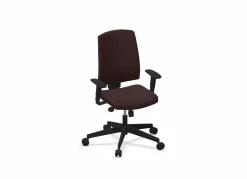 FLOKK Fauteuil de bureau dossier capitonné et accoudoirs réglables Raya 23S - Brique - Roulettes pour sol dur