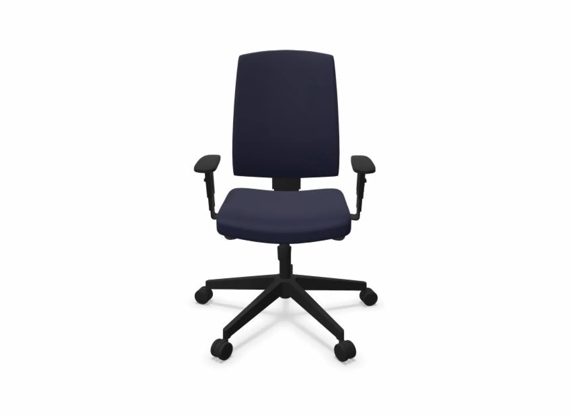 FLOKK Fauteuil de bureau dossier capitonné et accoudoirs réglables Raya 23S - Bleu - Roulettes pour sol dur