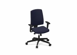 FLOKK Fauteuil de bureau dossier capitonné et accoudoirs réglables Raya 23S - Bleu - Roulettes pour sol dur