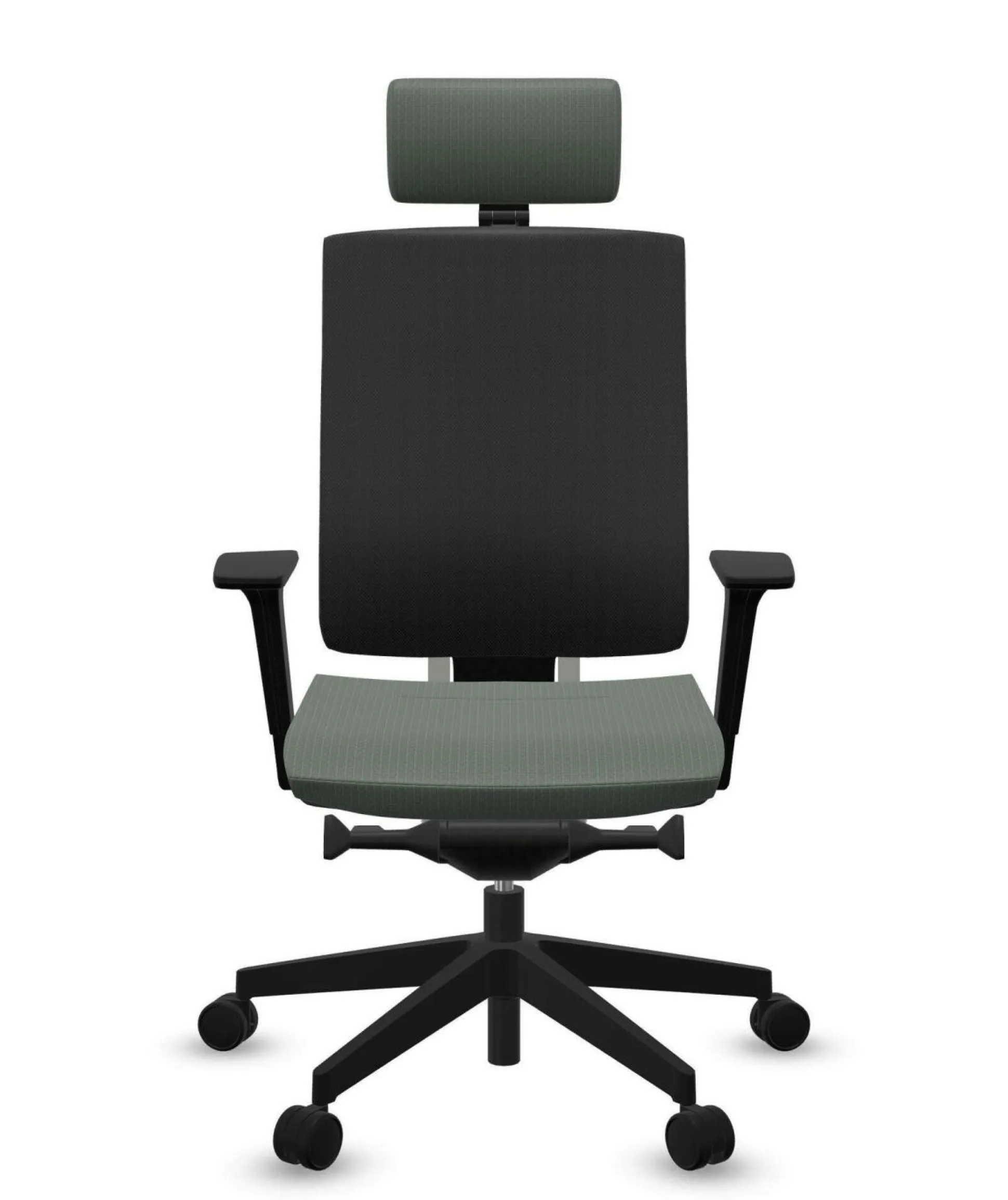 FLOKK Fauteuil de bureau avec tétière Xenon Net 111SFL - Vert Sauge - Roulettes pour sol dur