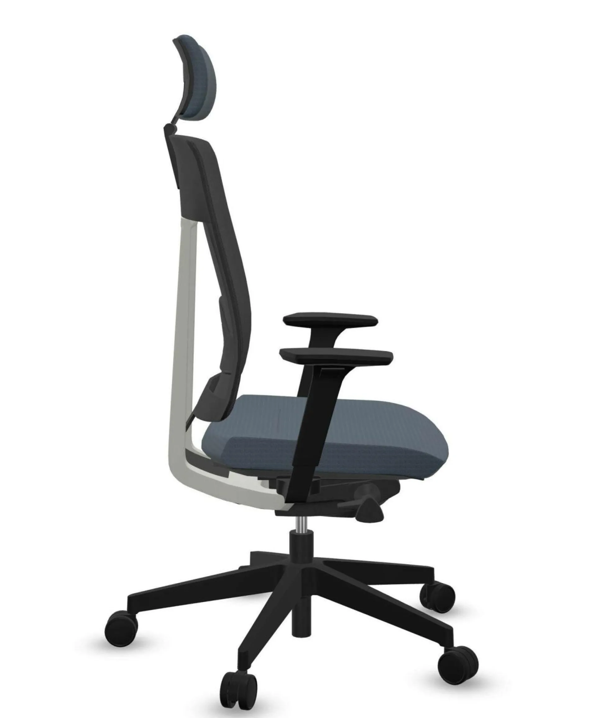 FLOKK Fauteuil de bureau avec tétière Xenon Net 111SFL - Bleu - Roulettes pour sol dur