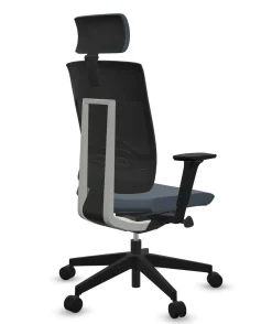 FLOKK Fauteuil de bureau avec tétière Xenon Net 111SFL - Bleu - Roulettes pour sol dur