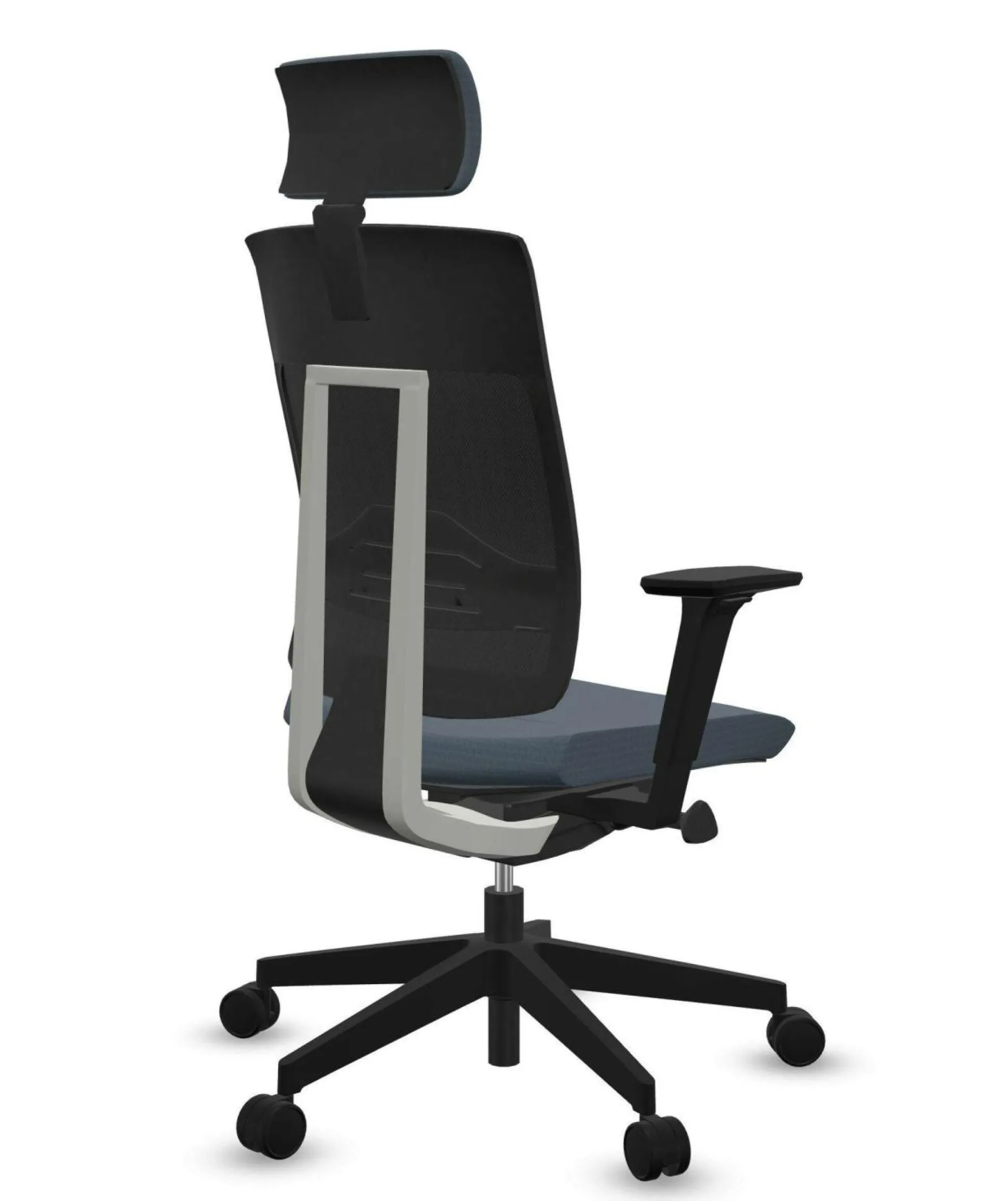 FLOKK Fauteuil de bureau avec tétière Xenon Net 111SFL - Bleu - Roulettes pour sol dur