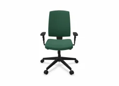 FLOKK Fauteuil de bureau dossier capitonné et accoudoirs réglables Raya 23S - Vert - Roulettes pour sol dur