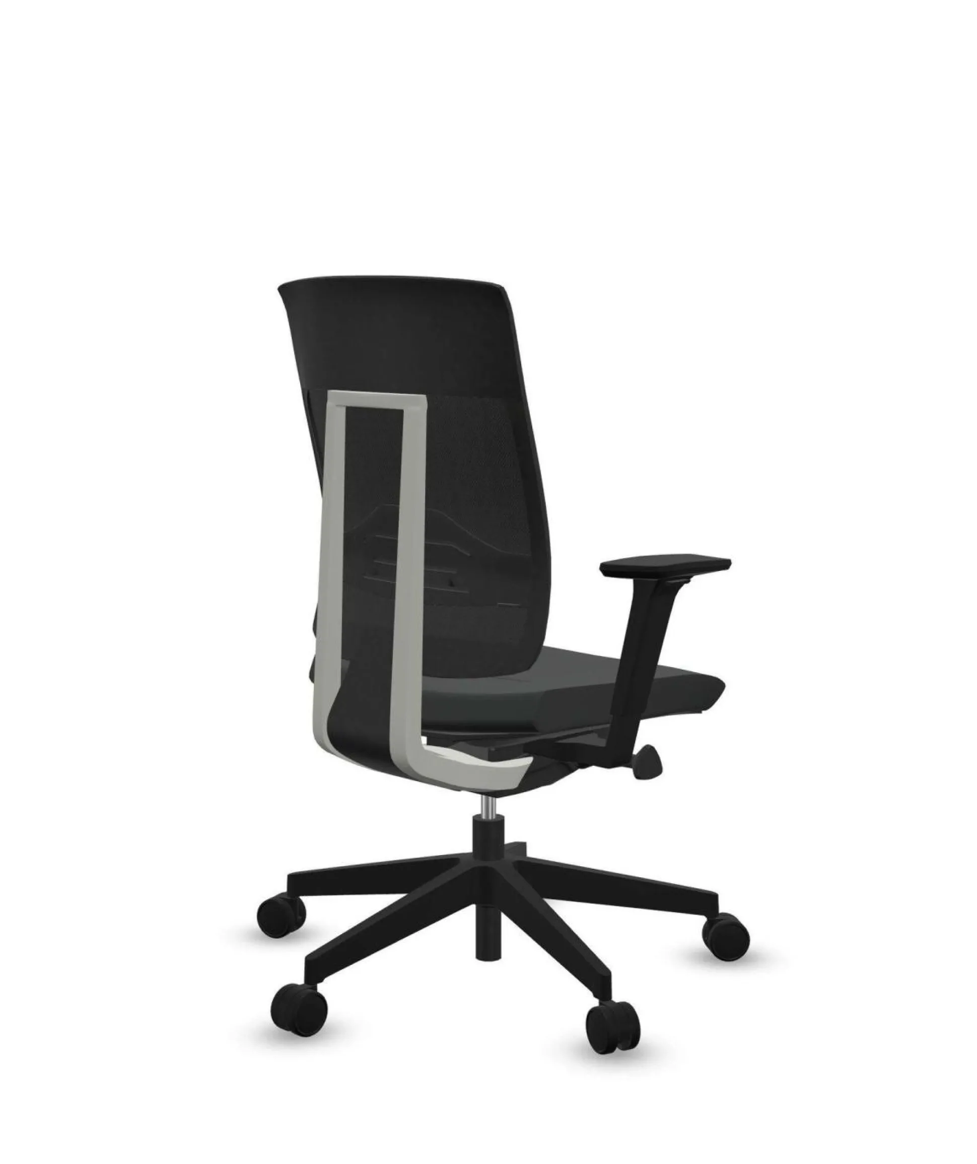 FLOKK Fauteuil de bureau sans têtière Xenon Net 101SFL - Noir - Roulettes pour sol souple