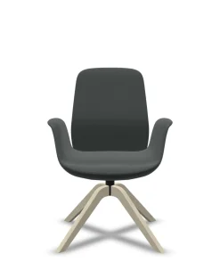 FLOKK Fauteuil de bureau à dossier inclinable pieds bois Ellie Pro 20HW - Gris