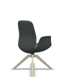 FLOKK Fauteuil de bureau à dossier inclinable pieds bois Ellie Pro 20HW - Gris