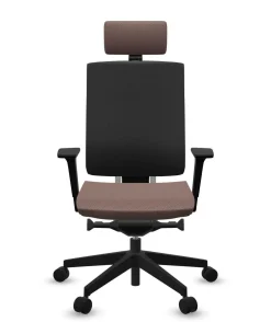 FLOKK Fauteuil de bureau avec tétière Xenon Net 111SFL - Terracotta - Roulettes pour sol dur