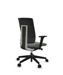 FLOKK Fauteuil de bureau sans têtière Xenon Net 101SFL - Vert Sauge - Roulettes pour sol dur