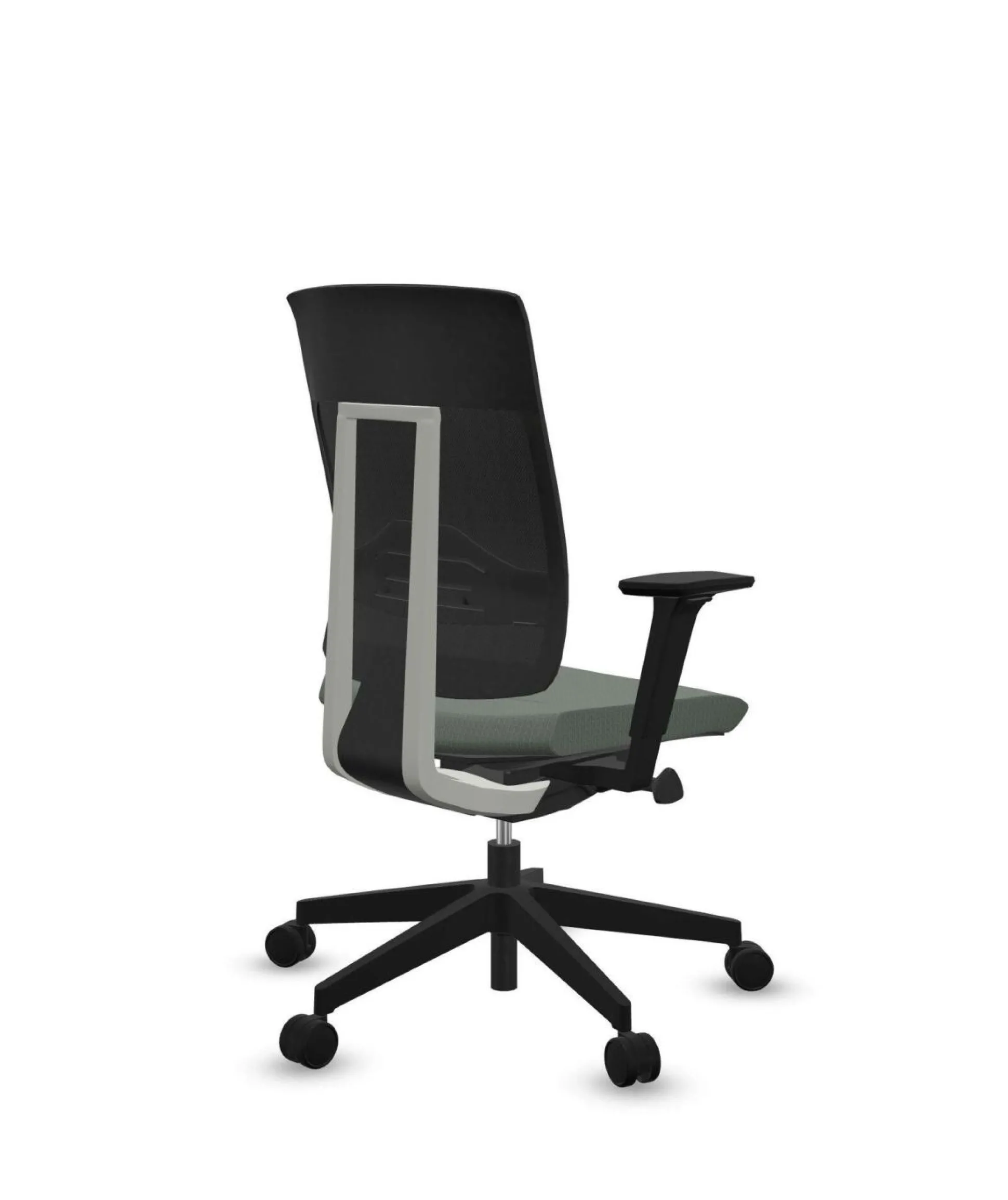 FLOKK Fauteuil de bureau sans têtière Xenon Net 101SFL - Vert Sauge - Roulettes pour sol dur