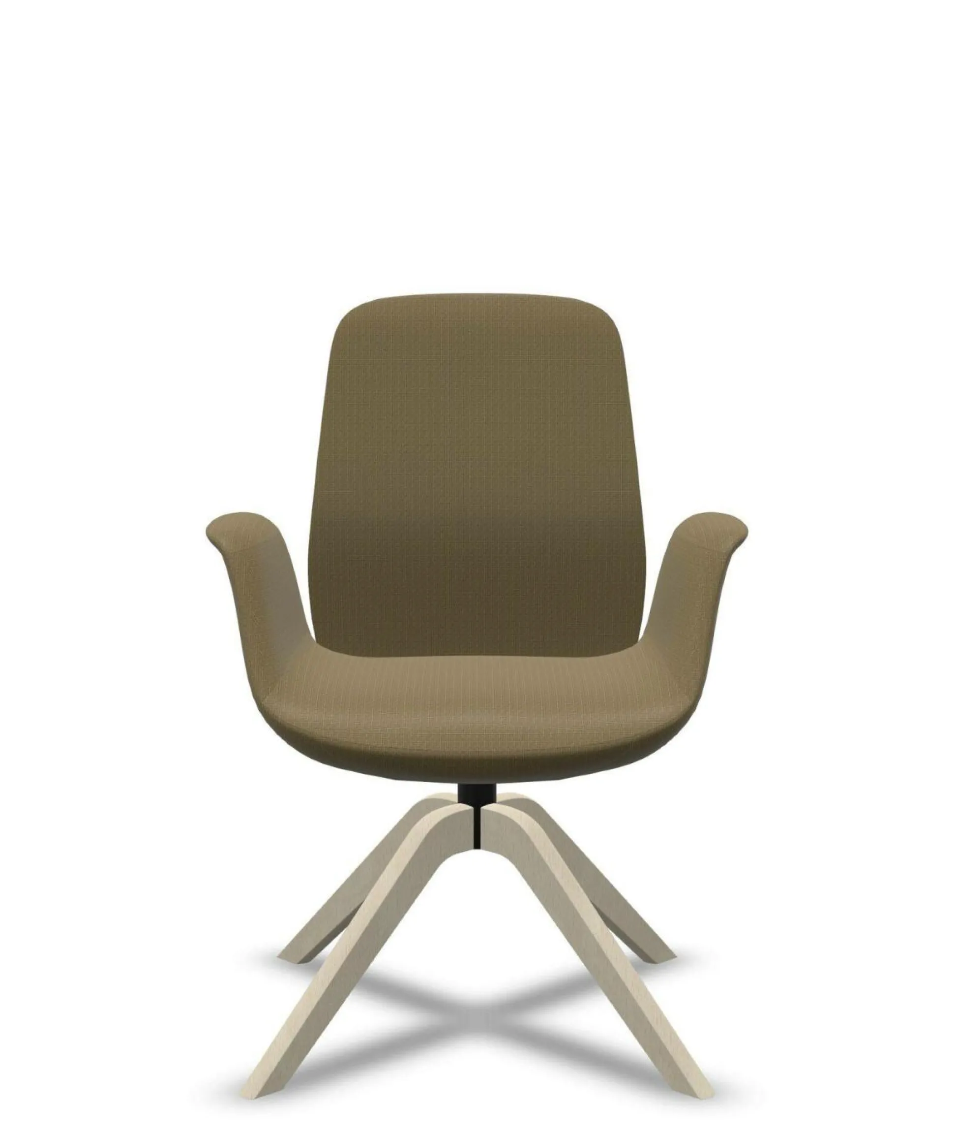 FLOKK Fauteuil de bureau à dossier inclinable pieds bois Ellie Pro 20HW - Jaune