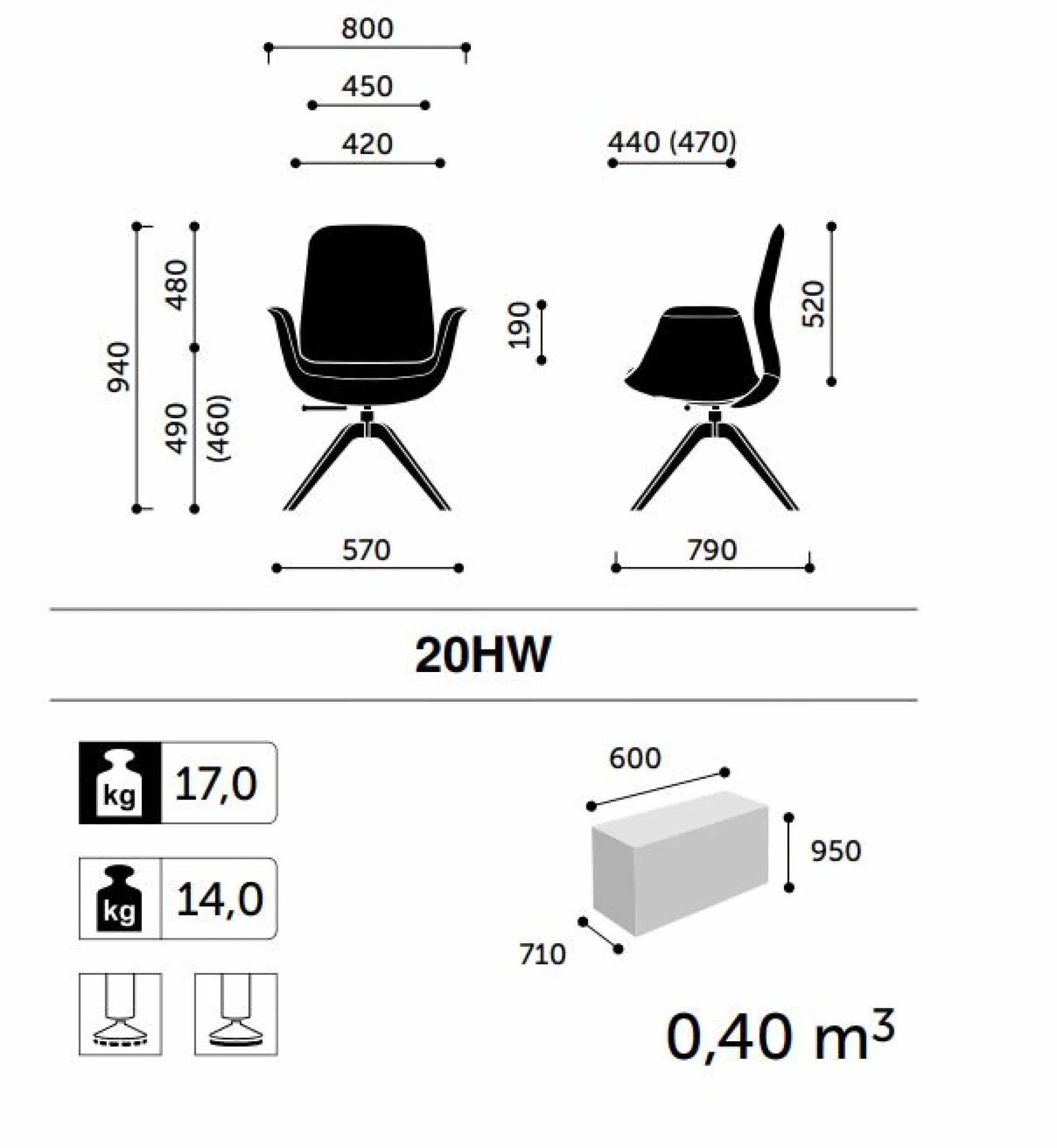 FLOKK Fauteuil de bureau à dossier inclinable pieds bois Ellie Pro 20HW - Jaune
