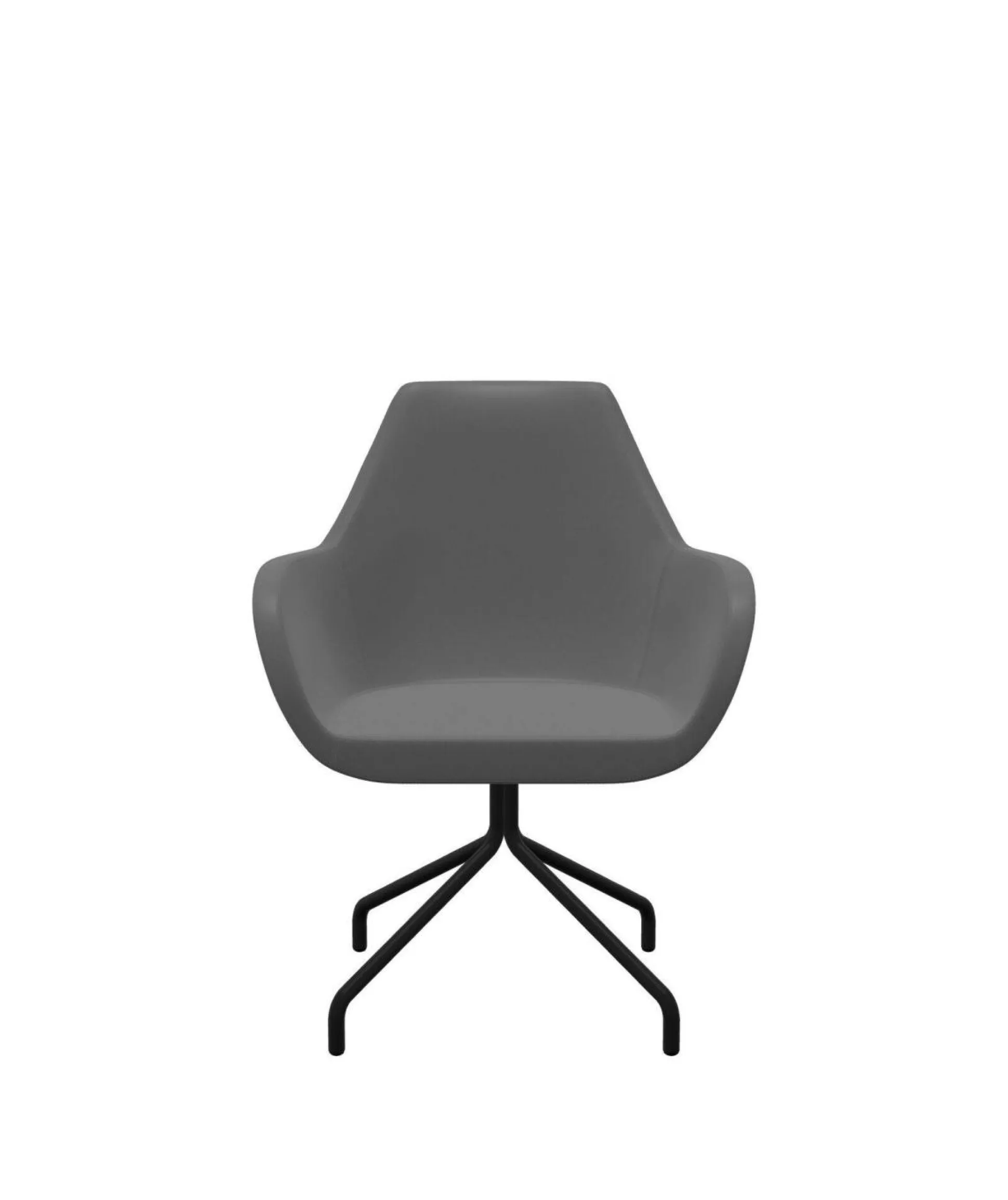 FLOKK Fauteuil entièrement capitonné piètement 4 branches métal FAN 10H - Gris