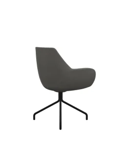 FLOKK Fauteuil entièrement capitonné piètement 4 branches métal FAN 10H - Gris