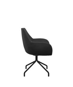 FLOKK Fauteuil entièrement capitonné piètement 4 branches métal FAN 10H - Gris Anthracite