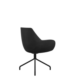 FLOKK Fauteuil entièrement capitonné piètement 4 branches métal FAN 10H - Gris Anthracite