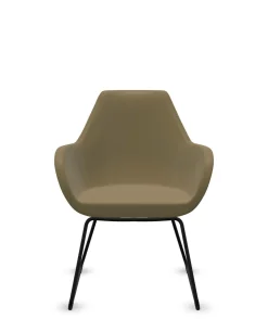 FLOKK Fauteuil entièrement capitonné pieds luge Fan 10V - Jaune