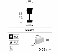 FLOKK Tabouret assis debout base gris foncé Mickey - Gris