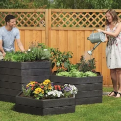 GARANTIA Kit 2 Carrés de Potager avec 2 Sets d'Extension Ergo