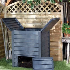 GARANTIA Kit Composteur Imitation Bois 400 L Thermo Wood