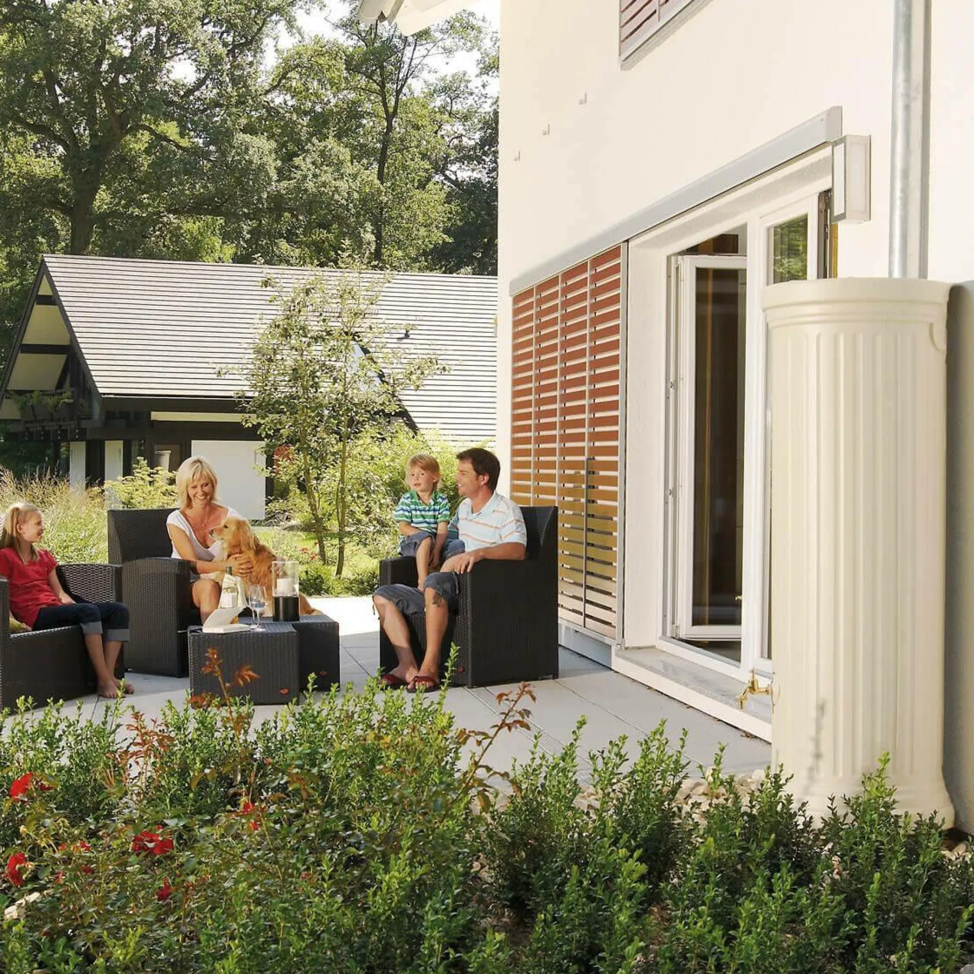 GARANTIA Kit Récupérateur d'Eau Colonne Romaine 330 L Sable