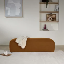 Grand pouf tissu Pavel - Moutarde