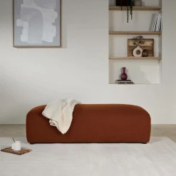 Grand pouf tissu Pavel - Rouille