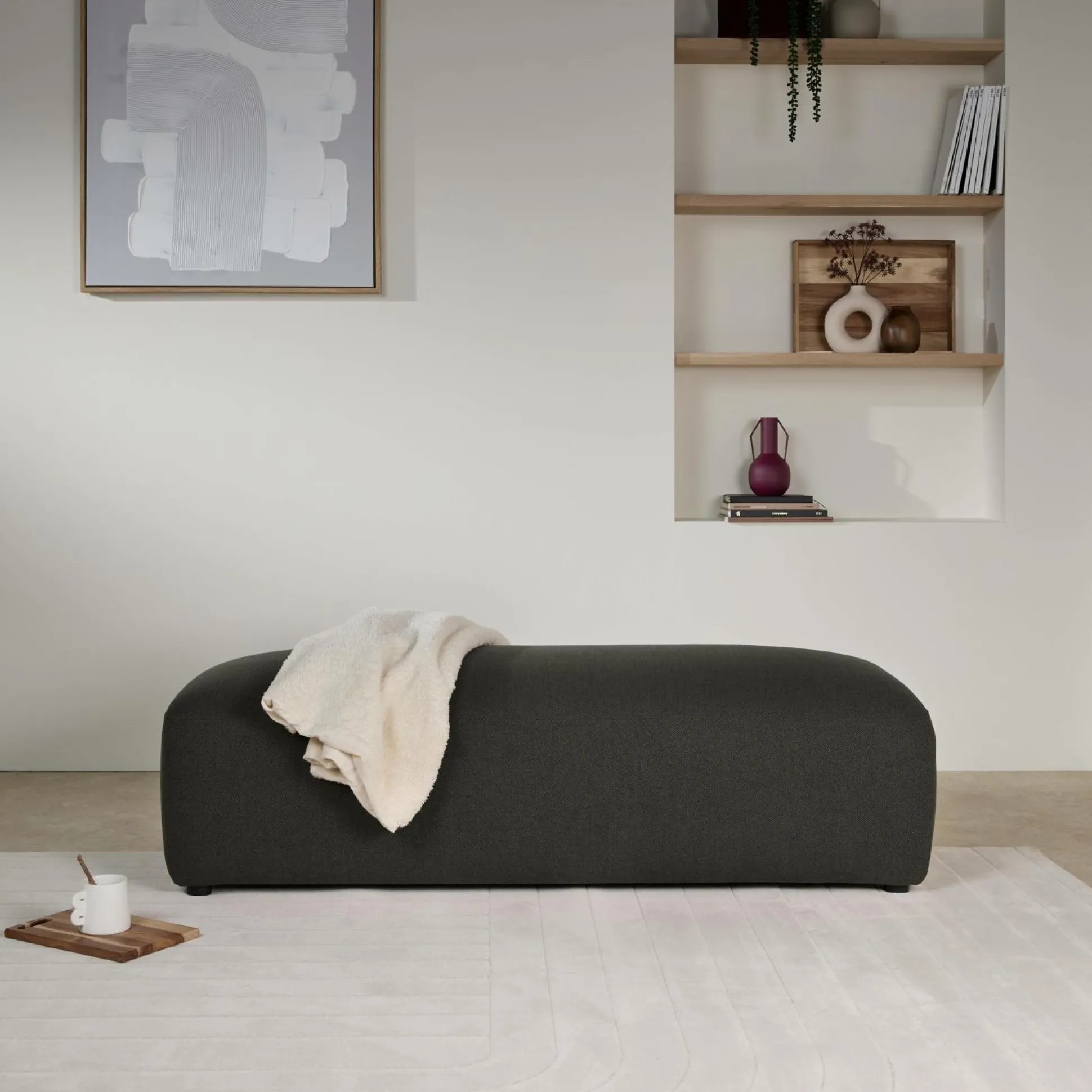 Grand pouf tissu Pavel - Vert Foncé