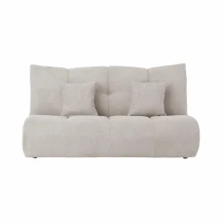 Grande chauffeuse et méridienne tissu Benny - Naturel - 2,5 places