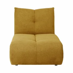 Grande chauffeuse et méridienne tissu Benny - Moutarde - 2,5 places