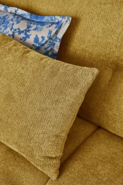 Grande chauffeuse et méridienne tissu Benny - Moutarde - 2,5 places